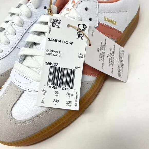adidas Originals Samba OG White/Clay/White Size Various