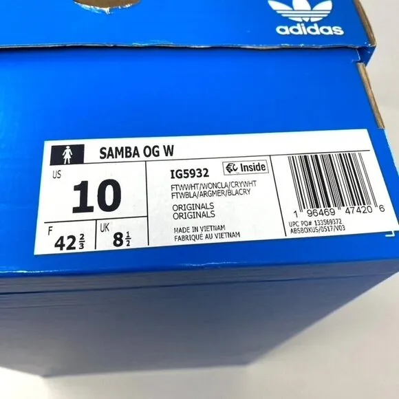 adidas Originals Samba OG White/Clay/White Size Various