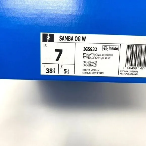 adidas Originals Samba OG White/Clay/White Size Various