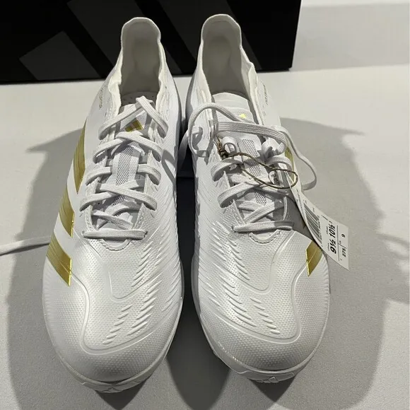 Adidas Predator League TF Soccer Turf Shoe White IF6378 Football Cleats 9.5 NIB