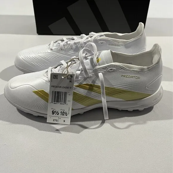 Adidas Predator League TF Soccer Turf Shoe White IF6378 Football Cleats 9.5 NIB