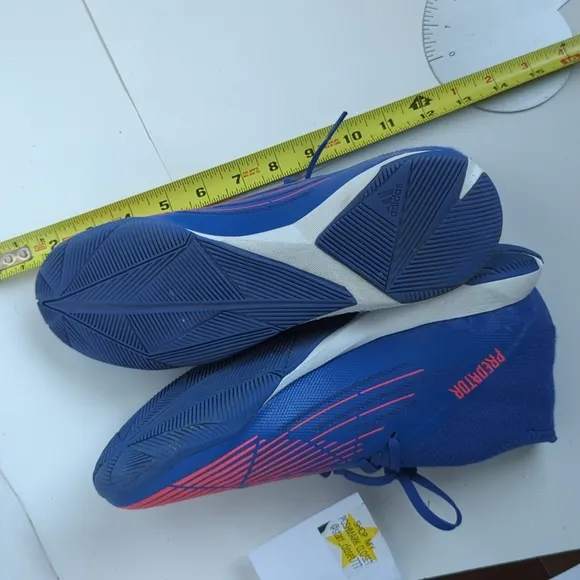 Adidas Predator men's 9.5 sneakers blue white laces