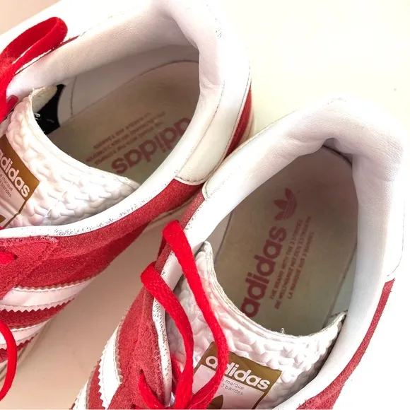 Adidas Red Sz 9.5 GAZELLE BOLD SHOES Platform Suede Leather Trendy Sneakers