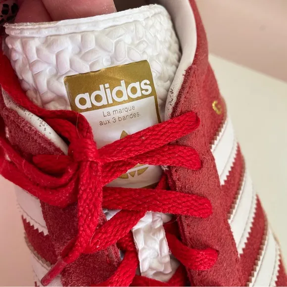 Adidas Red Sz 9.5 GAZELLE BOLD SHOES Platform Suede Leather Trendy Sneakers