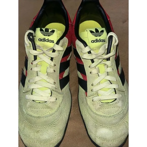 Adidas Sobakov P94 EE5640 Men's size 9 Neon Green Suede Black‎ Red Low Shoes BMX