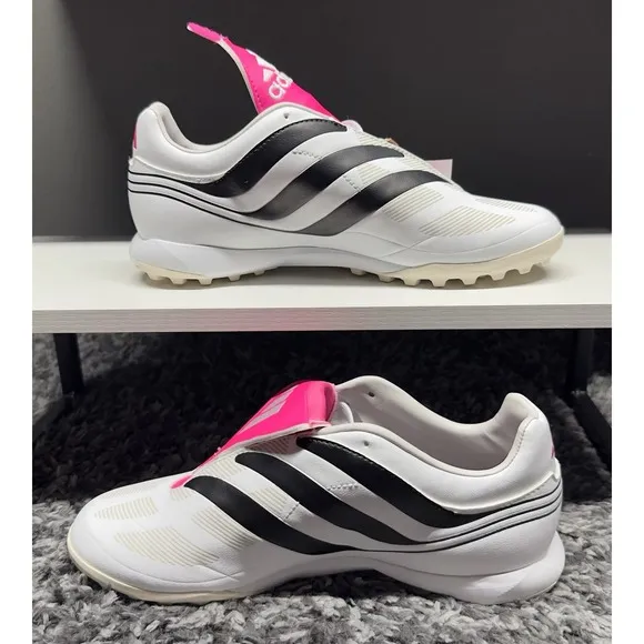 Adidas Soccer Shoes Cleats Size 8 White Pink Predator Precision.3 Turf Soccer