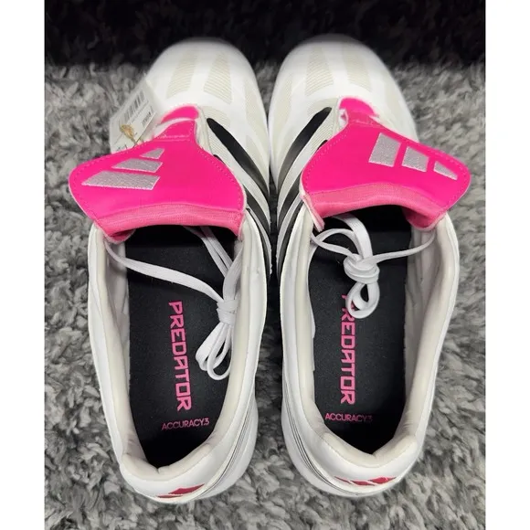 Adidas Soccer Shoes Cleats Size 8 White Pink Predator Precision.3 Turf Soccer