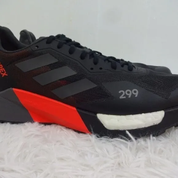 Adidas Terrex Agravic Ultra Trail Mens Size 8.5 Black Red Running Shoes FY7628