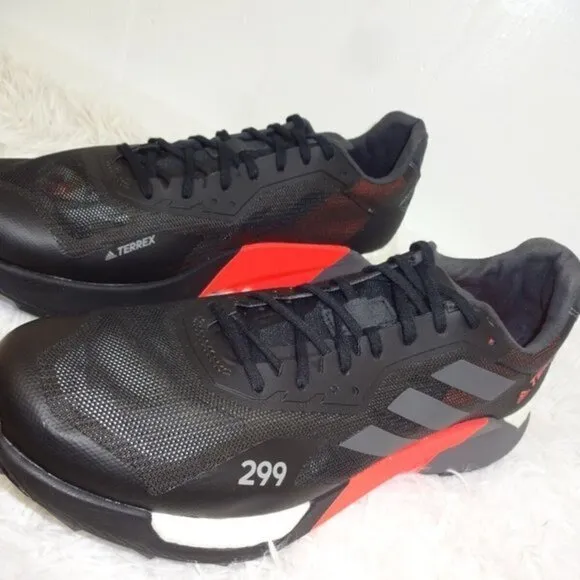 Adidas Terrex Agravic Ultra Trail Mens Size 8.5 Black Red Running Shoes FY7628