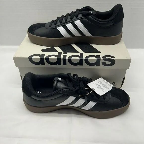 Adidas VL Court 3.0 Women's Shoes Size 7  Black with White Stripe New in Box