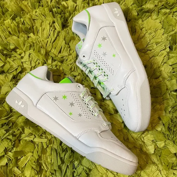 Adidas White Green SlamCourt Original Sneakers