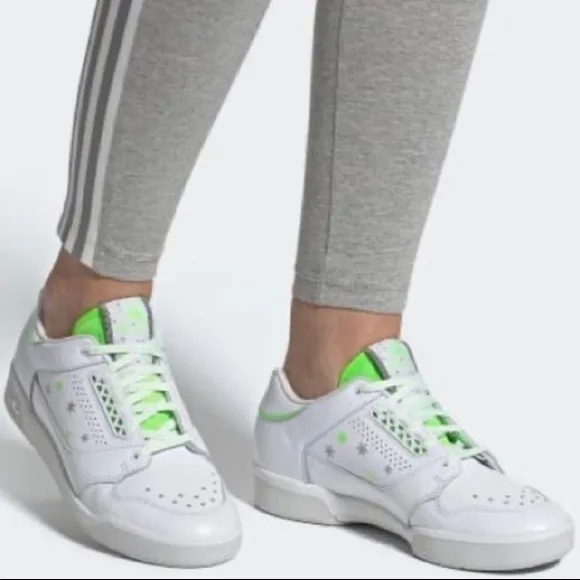 Adidas White Green SlamCourt Original Sneakers