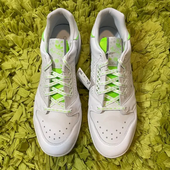 Adidas White Green SlamCourt Original Sneakers