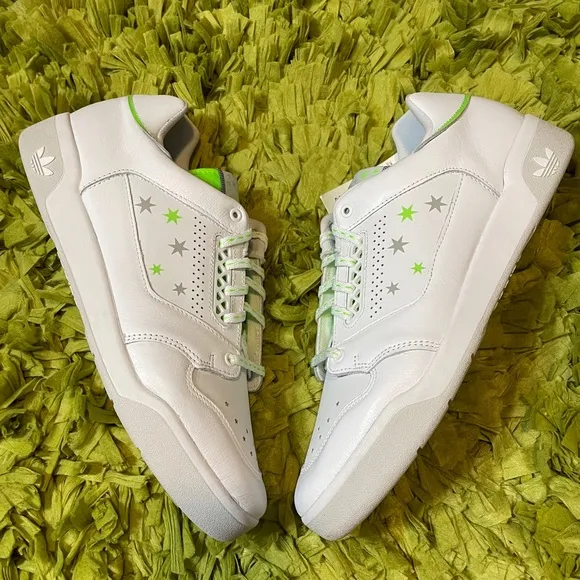 Adidas White Green SlamCourt Original Sneakers