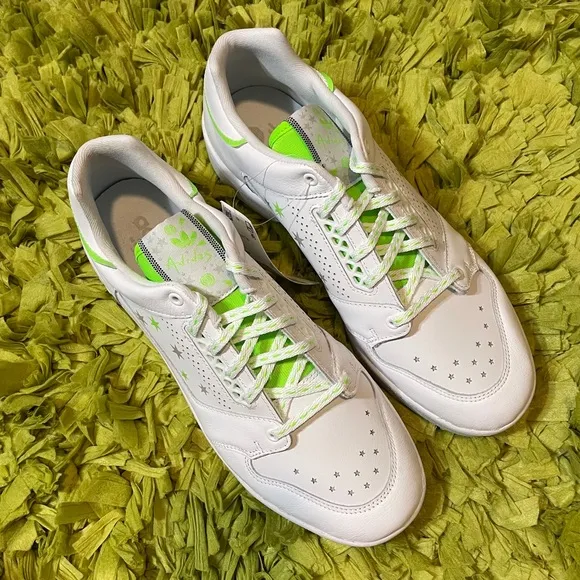 Adidas White Green SlamCourt Original Sneakers