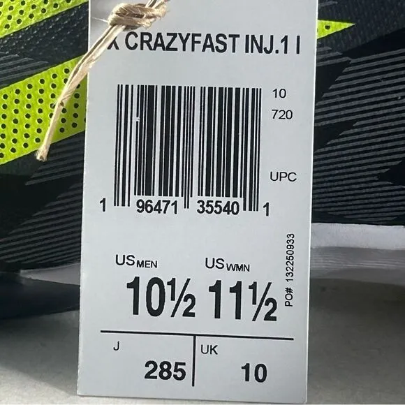 Adidas X Crazyfast Injection.1 Indoor Soccer Shoes Black Size Men’s 10.5 IG6272