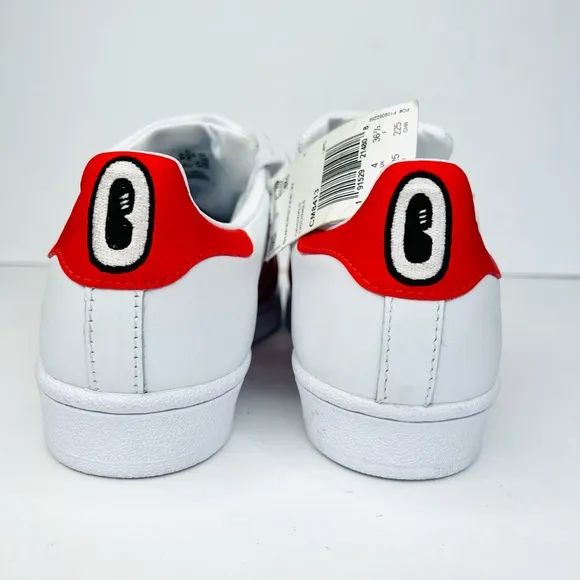 Adidas x Hattie Stewart Superstar White Red Shell Toe Leather CM8413 - Sz. 5.5