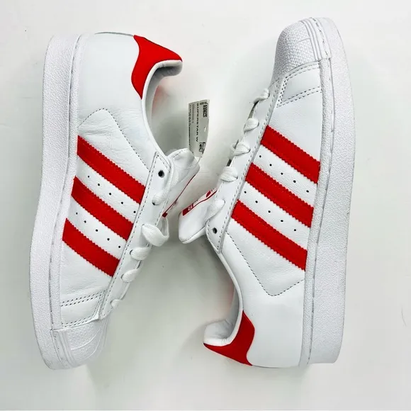 Adidas x Hattie Stewart Superstar White Red Shell Toe Leather CM8413 - Sz. 5.5