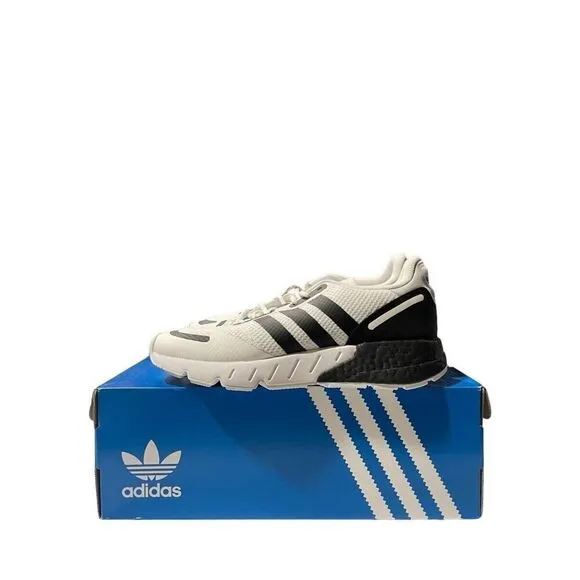 adidas ZX 1K Boost Big Kids Size 6.5 White Black Trainer Sneaker