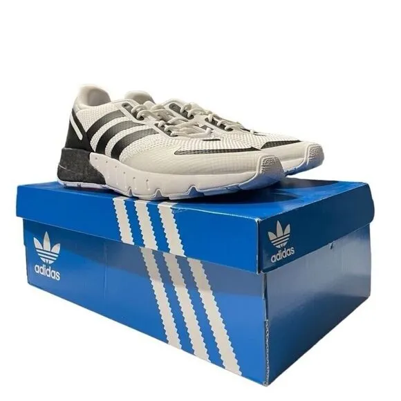 adidas ZX 1K Boost Big Kids Size 6.5 White Black Trainer Sneaker