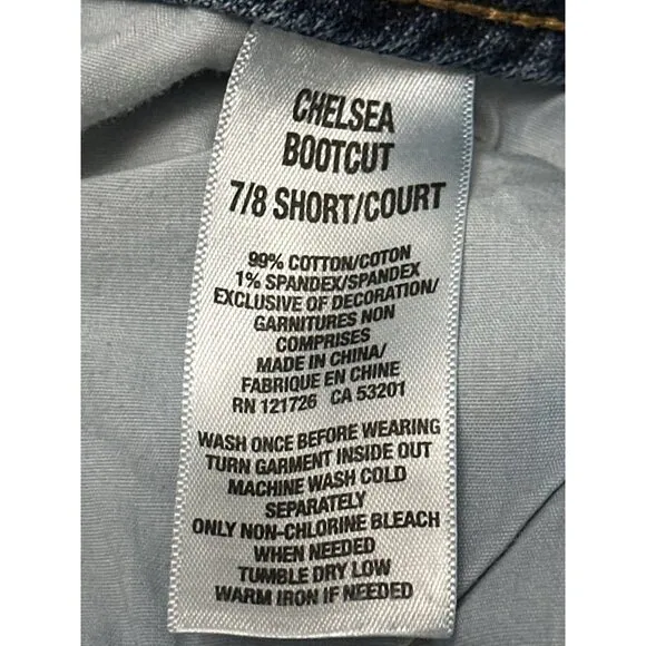 Aeropostale Chelsea Bootcut Blue Denim Jeans Size Seven Eight Short Court