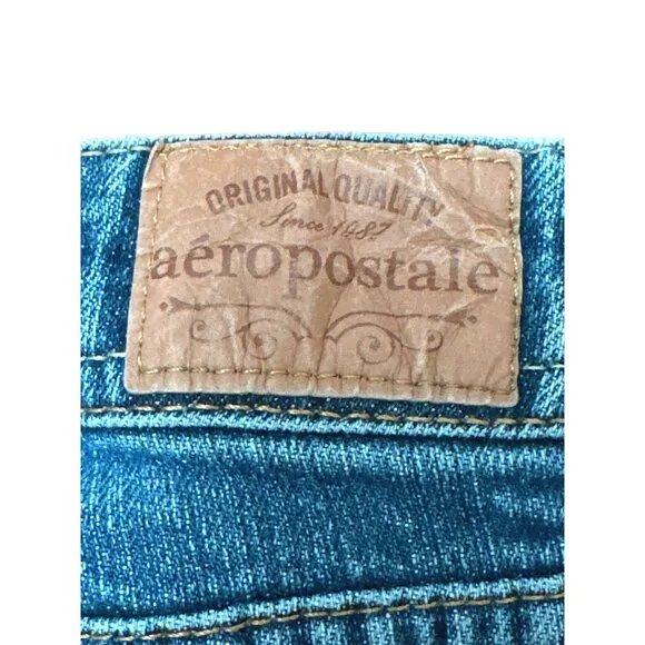 Aeropostale Chelsea Bootcut Blue Denim Jeans Size Seven Eight Short Court