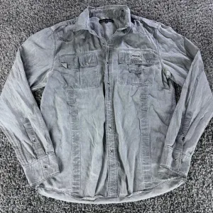 Affliction Black Premium Razorblade Shirt Mens Medium Button Up Long Sleeve Y2K