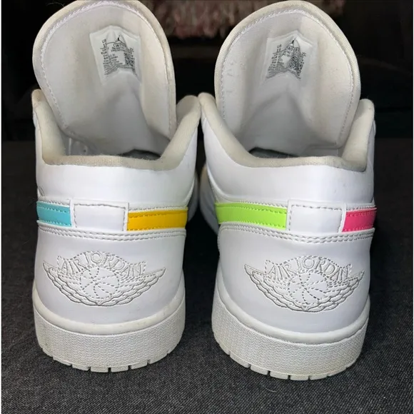 Air Jordan 1 Low White Multi-Color Swoosh Men’s Size 13