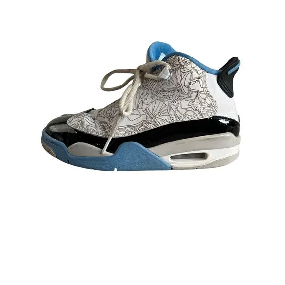 Air Jordan Dub Zero Youth Basketball Shoes 5Y White Black Blue Basketball Nike