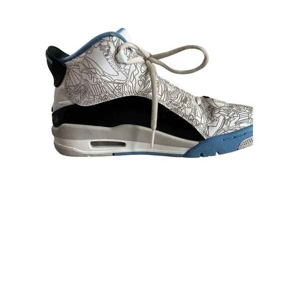 Air Jordan Dub Zero Youth Basketball Shoes 5Y White Black Blue Basketball Nike