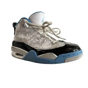 Air Jordan Dub Zero Youth Basketball Shoes 5Y White Black Blue Basketball Nike