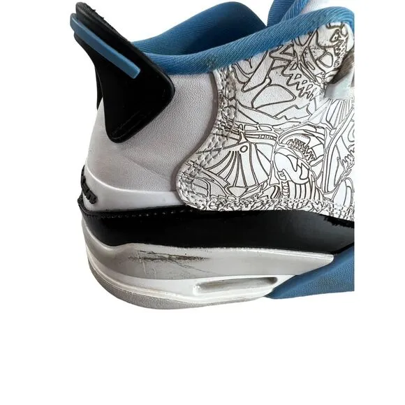 Air Jordan Dub Zero Youth Basketball Shoes 5Y White Black Blue Basketball Nike