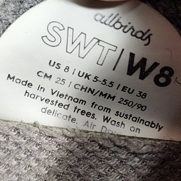 Allbirds Women's Trail Runners SWT Black Athletic Shoes Size 8