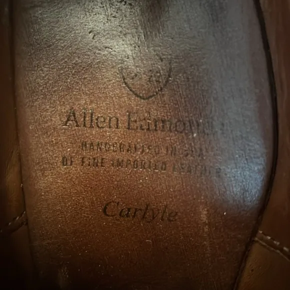 Allen Eamond Carlyle plain toe Oxford Men's 7.5‎ Leather Dress Shoes