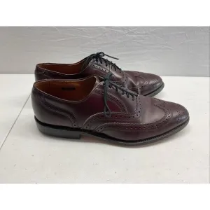 Allen Edmonds Lloyd mens 9 C burgundy leather wingtip dress shoes oxford USA