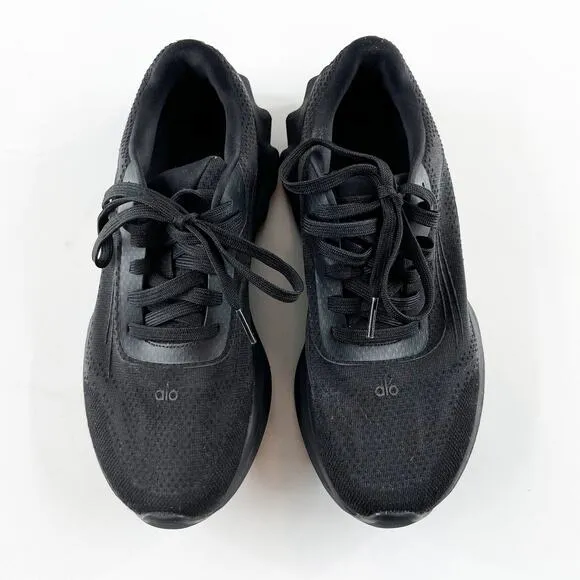 Alo Mesh Low Top Performance Runner Sneakers Black/Black Unisex M 6 / W 7.5