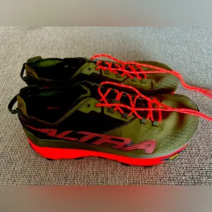 Altra Mont Blanc men’s olive green and neon orange Trail Running Shoes