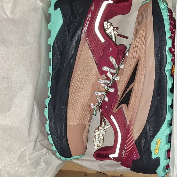 Altra Women's Altra Olympus 5 Trail Running Shoes Color: Brown/Red Size: 7.5
