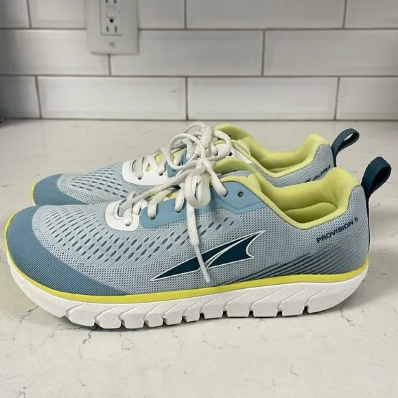 ALTRA WOMEN'S PROVISION 5 Blue and Yellow Running Shoes Size 7.5
