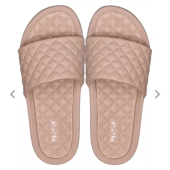 APL Lusso Quilted Slide clay Sandals womens 5 Rose Dust
