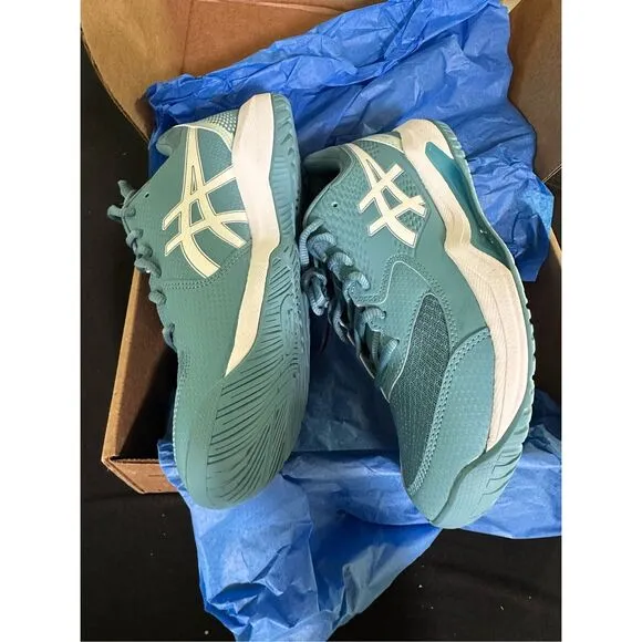 Asics Gel Dedicate 8 Gris Blue White Court Shoes Sneakers 9 Wide