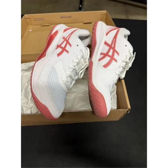 Asics Gel Dedicate 8 White Light Garnet Court Shoes Sneakers 6