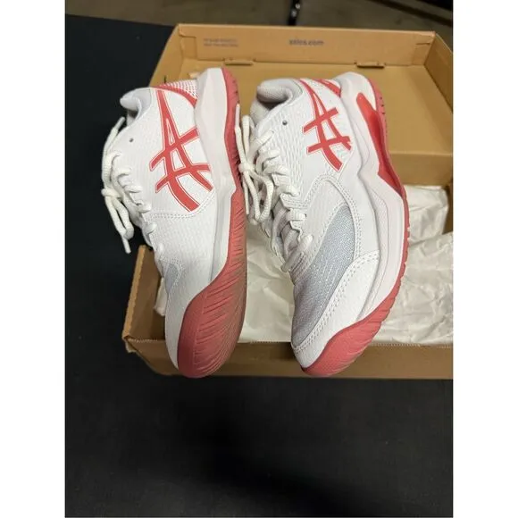 Asics Gel Dedicate 8 White Light Garnet Court Shoes Sneakers 6