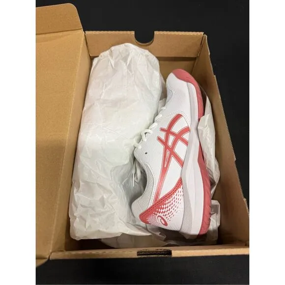 Asics Gel Dedicate 8 White Light Garnet Court Shoes Sneakers 6