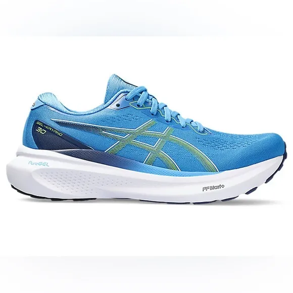 Asics Gel Kayano 30 Waterscape Blue Electric Green Running Shoes Mens Size 11.5