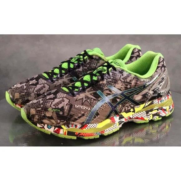 Asics Gel Nimbus 18 NYC Marathon Men's Running Shoes Size 12.5 Gray Lime Green