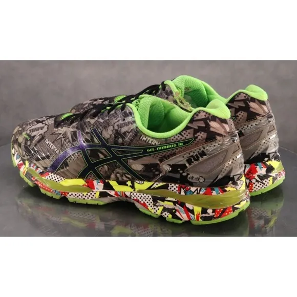 Asics Gel Nimbus 18 NYC Marathon Men's Running Shoes Size 12.5 Gray Lime Green