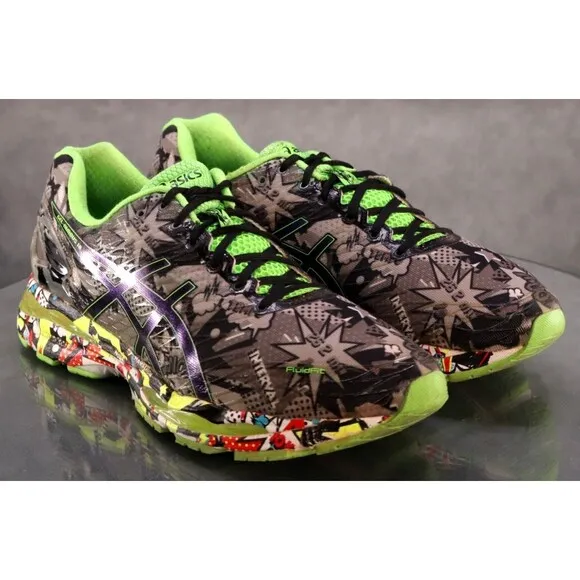 Asics Gel Nimbus 18 NYC Marathon Men's Running Shoes Size 12.5 Gray Lime Green