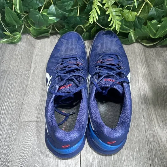 Asics Gel Resolution 8 Clay Tennis Shoes Mens Size 11.5 Blue Pickleball Sneakers