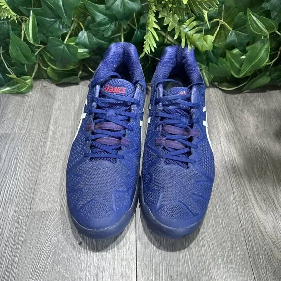 Asics Gel Resolution 8 Clay Tennis Shoes Mens Size 11.5 Blue Pickleball Sneakers